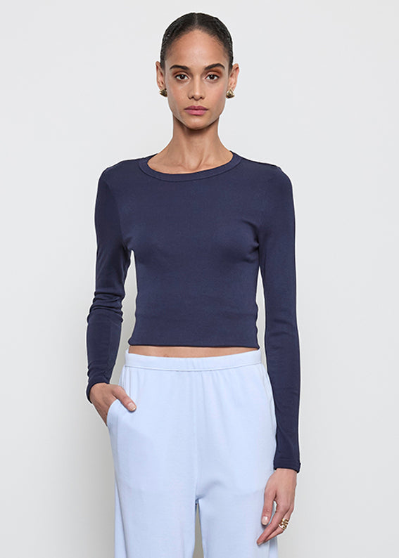 Supima Cotton New Classic L/S Tee | Dark Navy