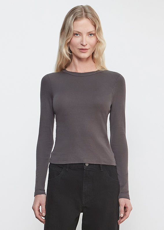 Supima Cotton New Classic L/S Tee | Gunmetal