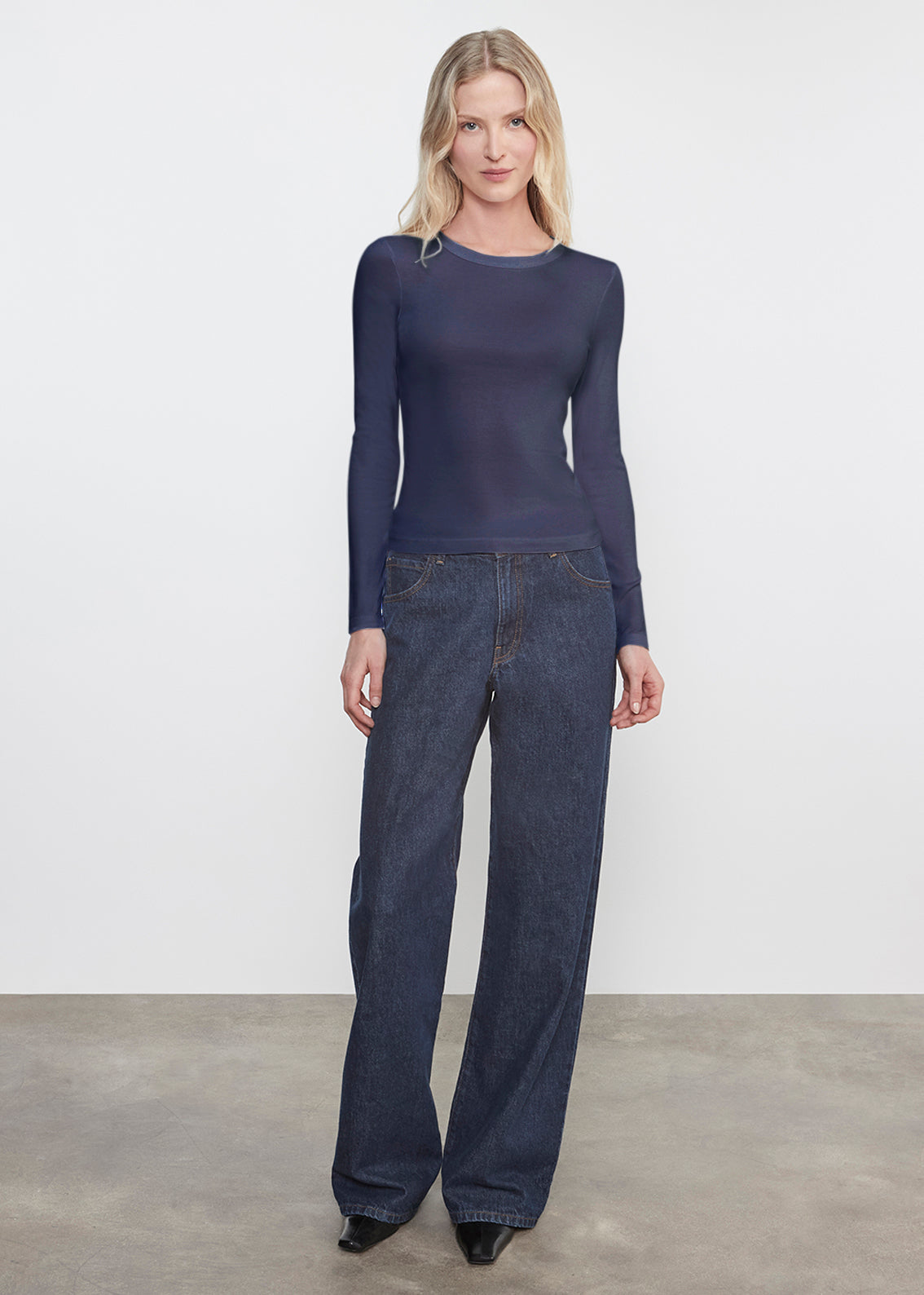 Supima Cotton New Classic L/S Tee | Midnight Blue