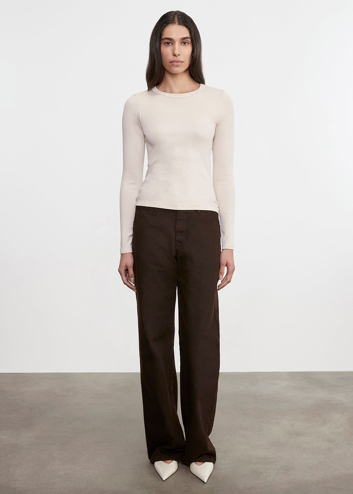 Supima Cotton New Classic L/S Tee | Parchment