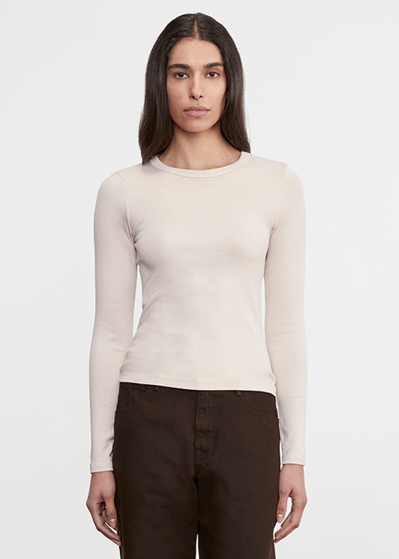 Supima Cotton New Classic L/S Tee | Parchment