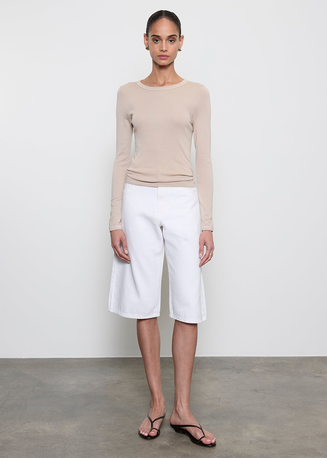 Supima Cotton New Classic L/S Tee | Stone