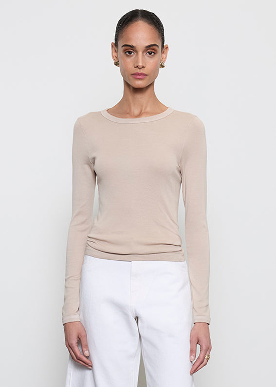 Supima Cotton New Classic L/S Tee | Stone