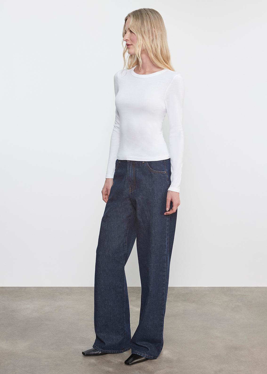 Supima Cotton New Classic L/S Tee | White – Enza Costa