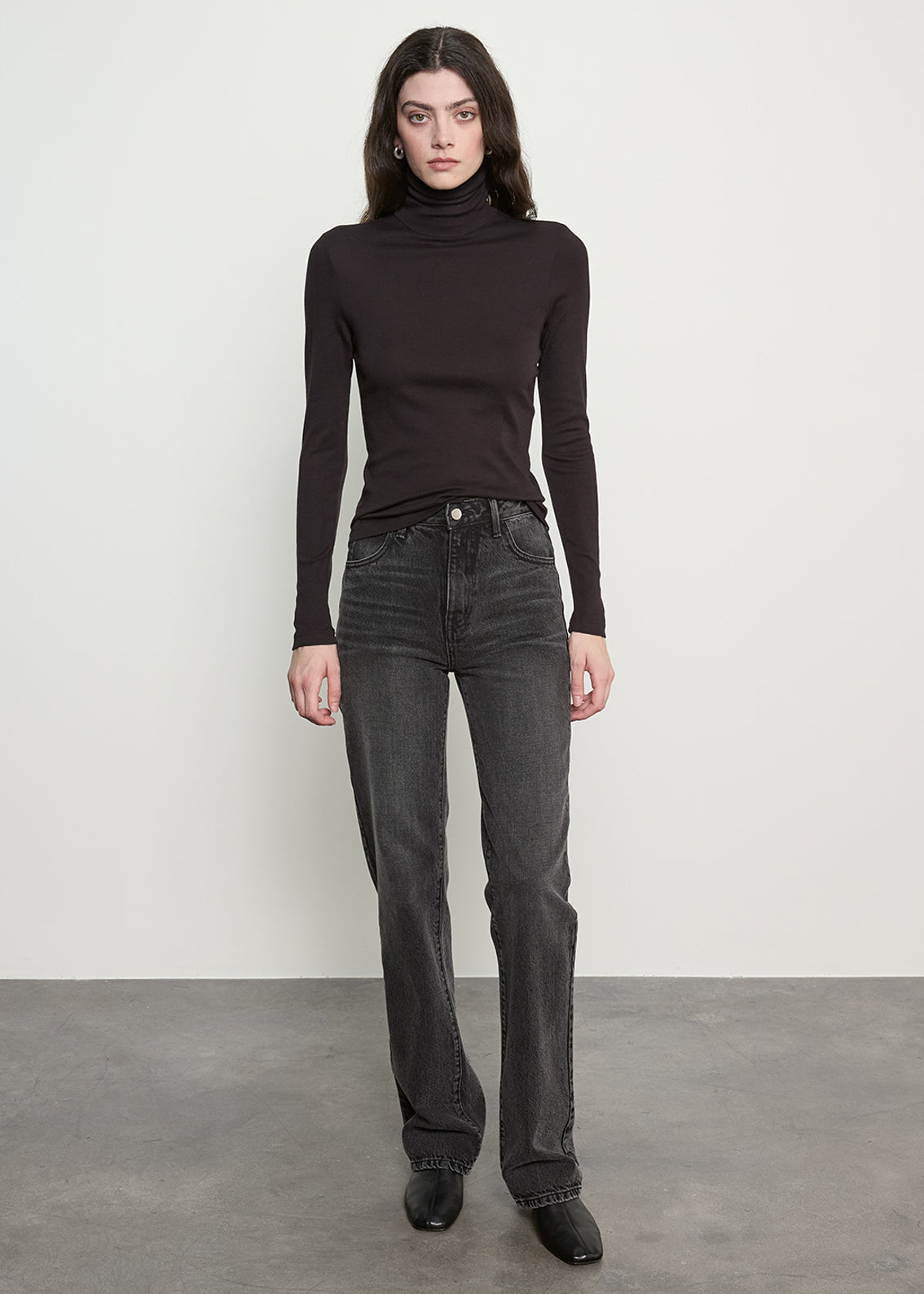 Supima Cotton New Classic L/S Turtleneck | Black