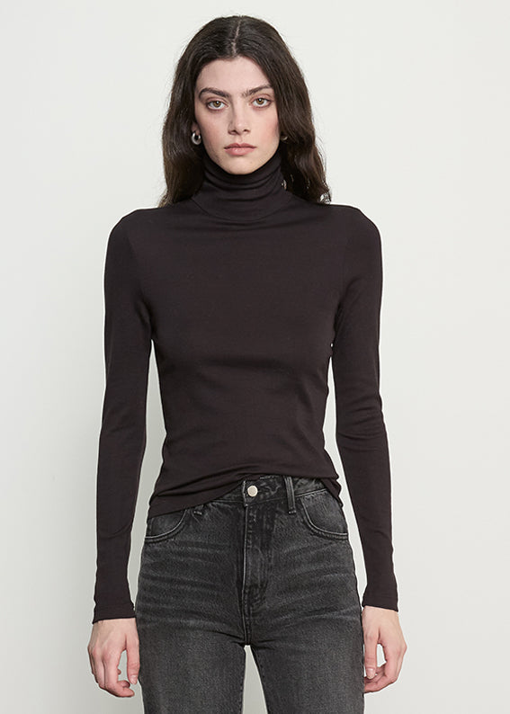 Supima Cotton New Classic L/S Turtleneck | Black
