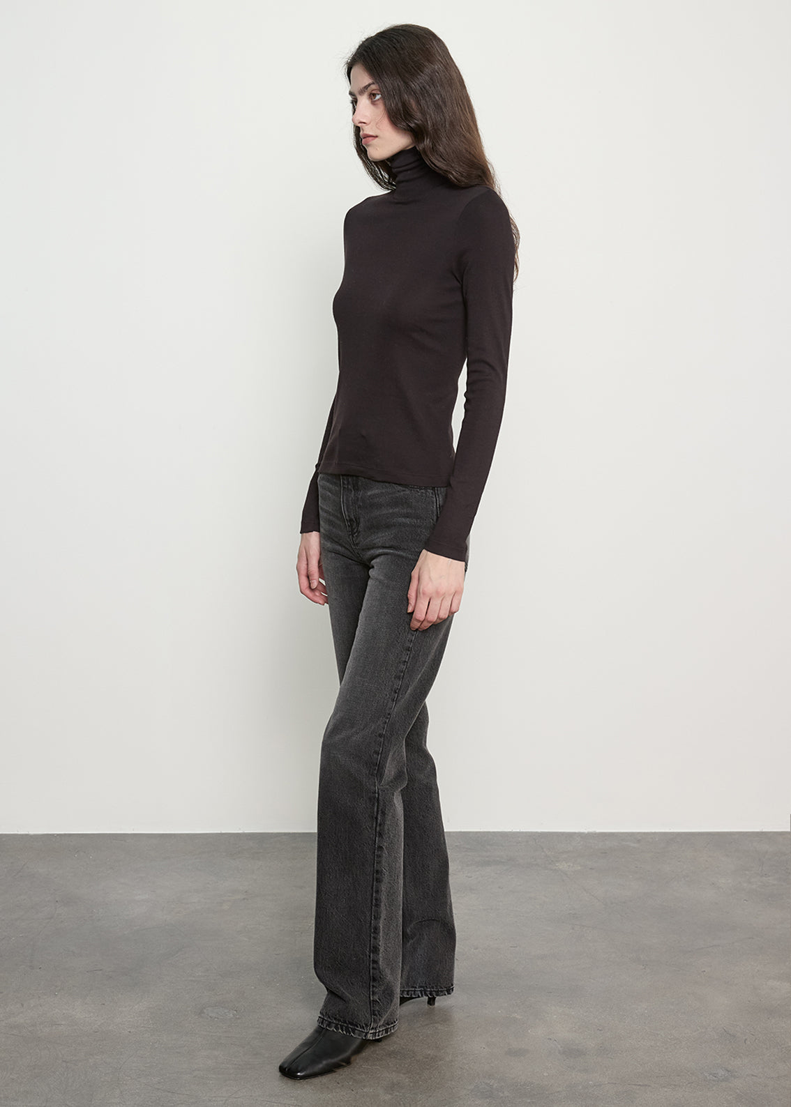 Supima Cotton New Classic L/S Turtleneck | Black