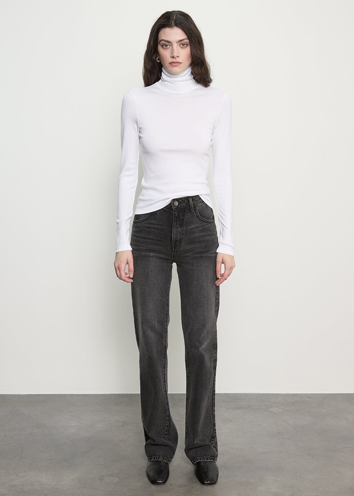 Supima Cotton New Classic L/S Turtleneck | White
