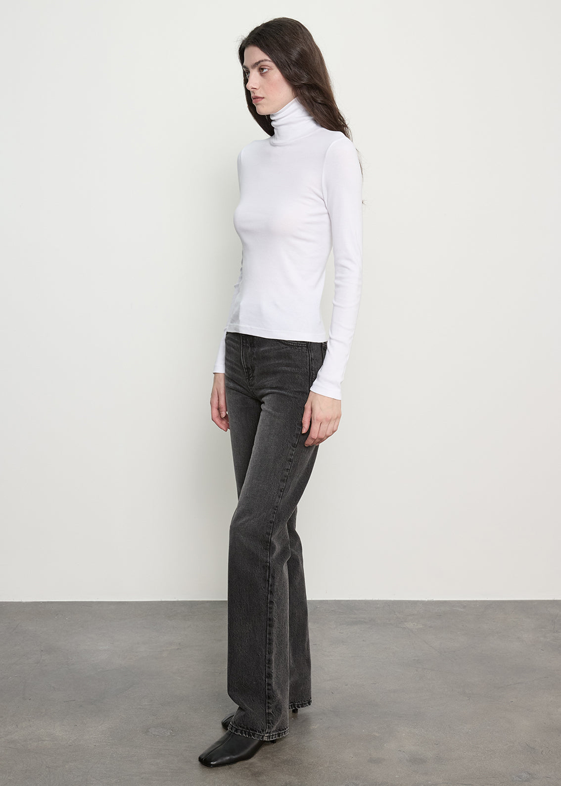Supima Cotton New Classic L/S Turtleneck | White