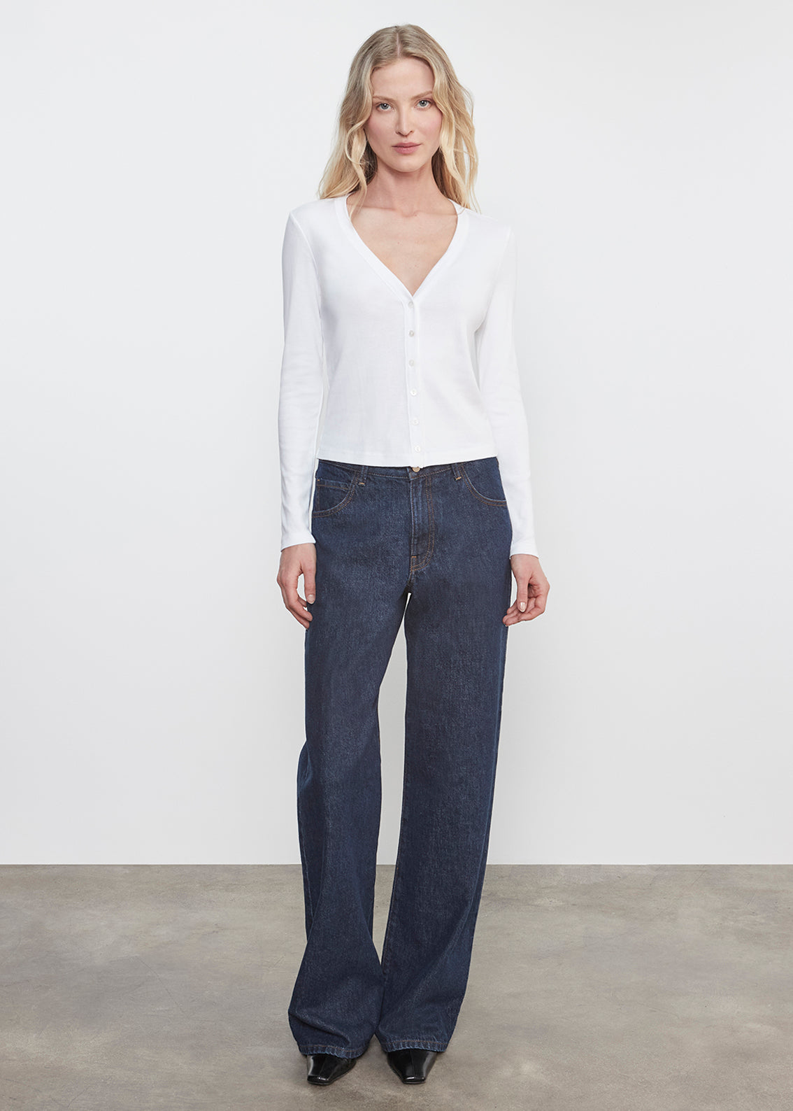 Supima Cotton New Classic V-Neck Cardigan | White