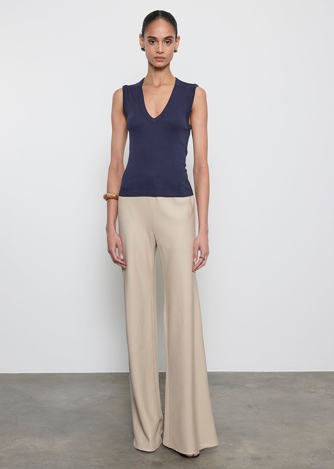 Supima Cotton Sleeveless V | Dark Navy