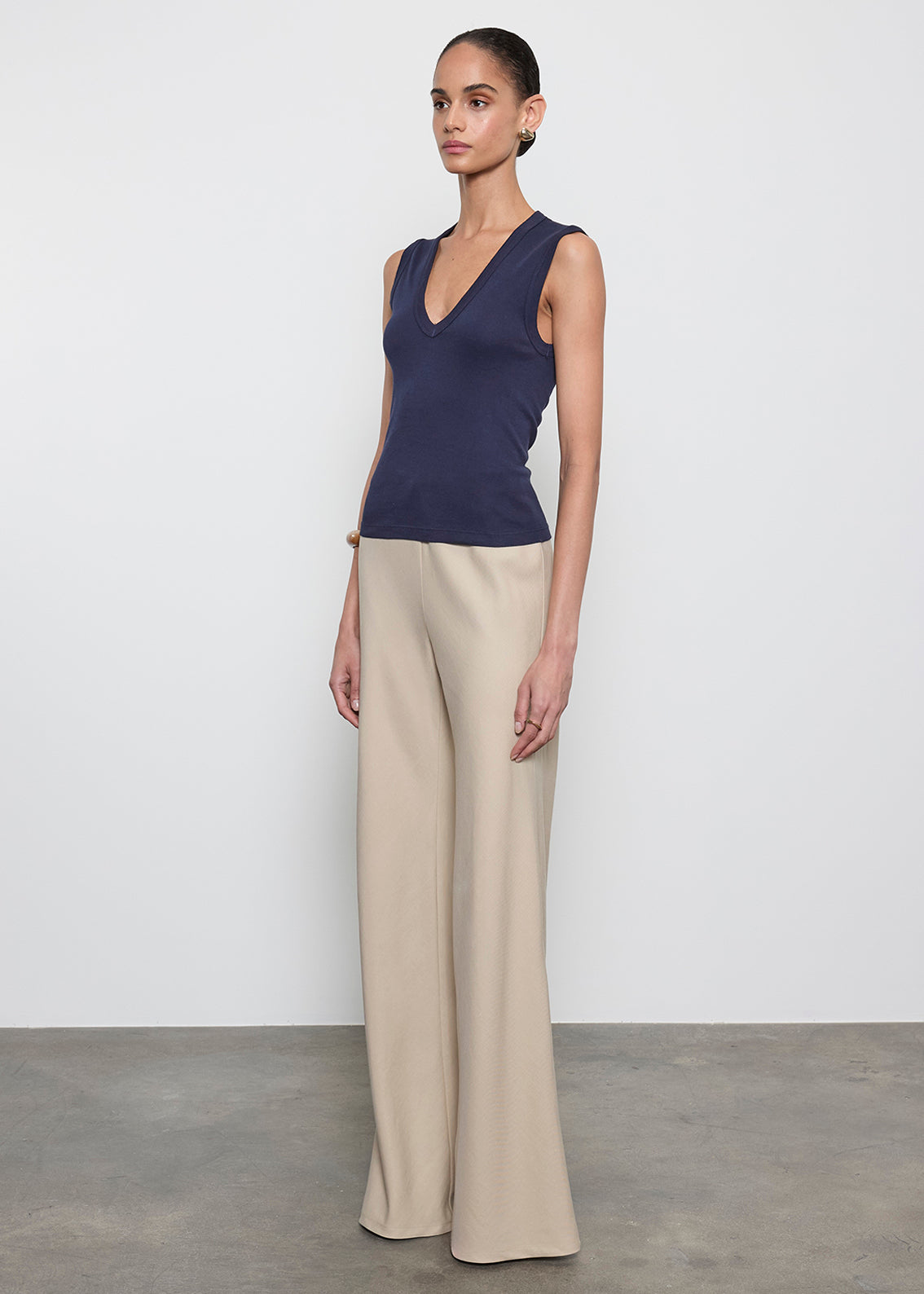 Supima Cotton Sleeveless V | Dark Navy