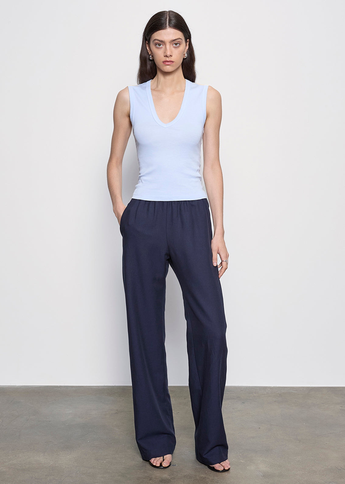 Supima Cotton Sleeveless V | White – Enza Costa
