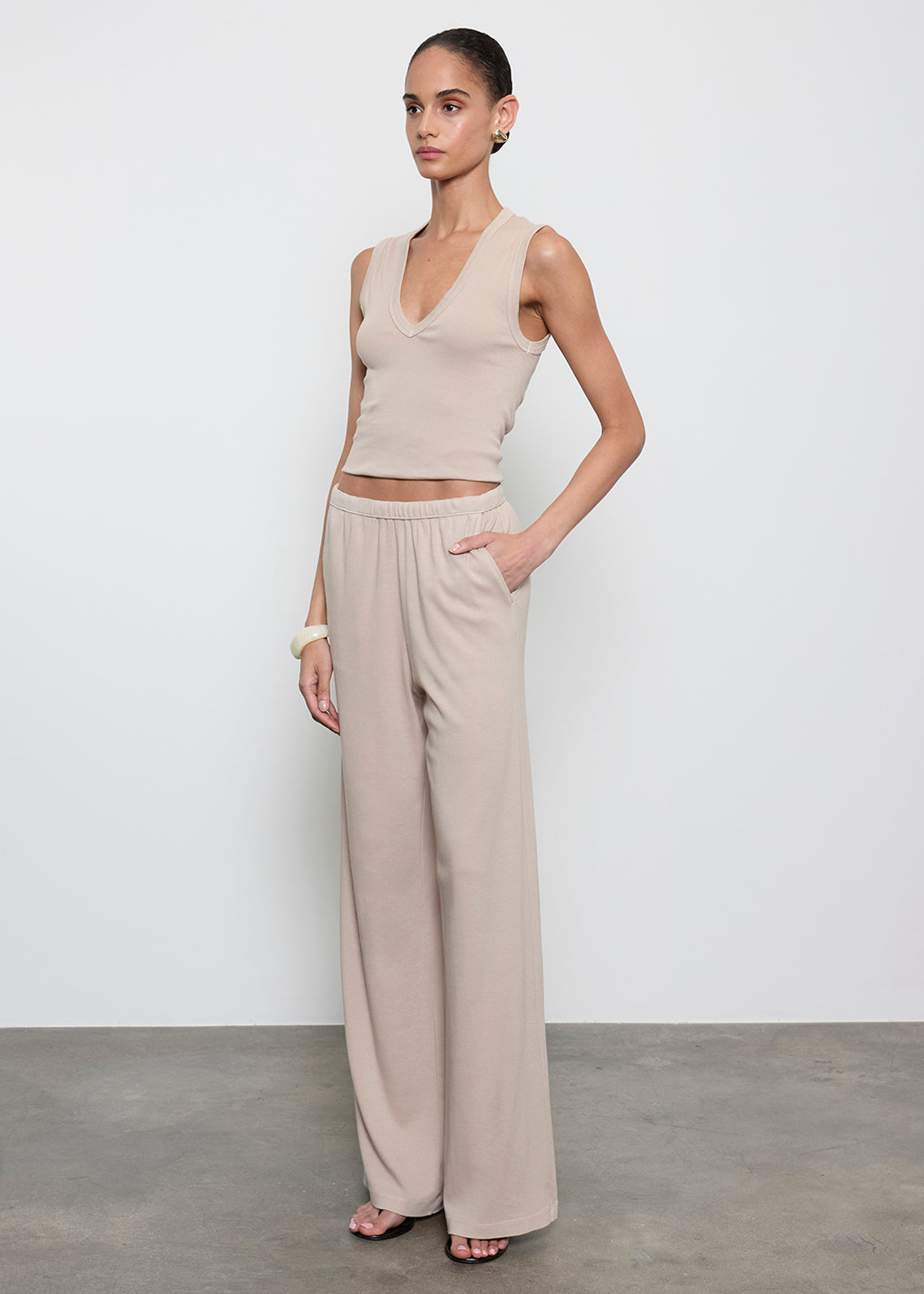パンツ Maison Kinema Twotuck cotton pajamapants Supima Cotton Soft Everywhere Pant | Stone – Enza Costa