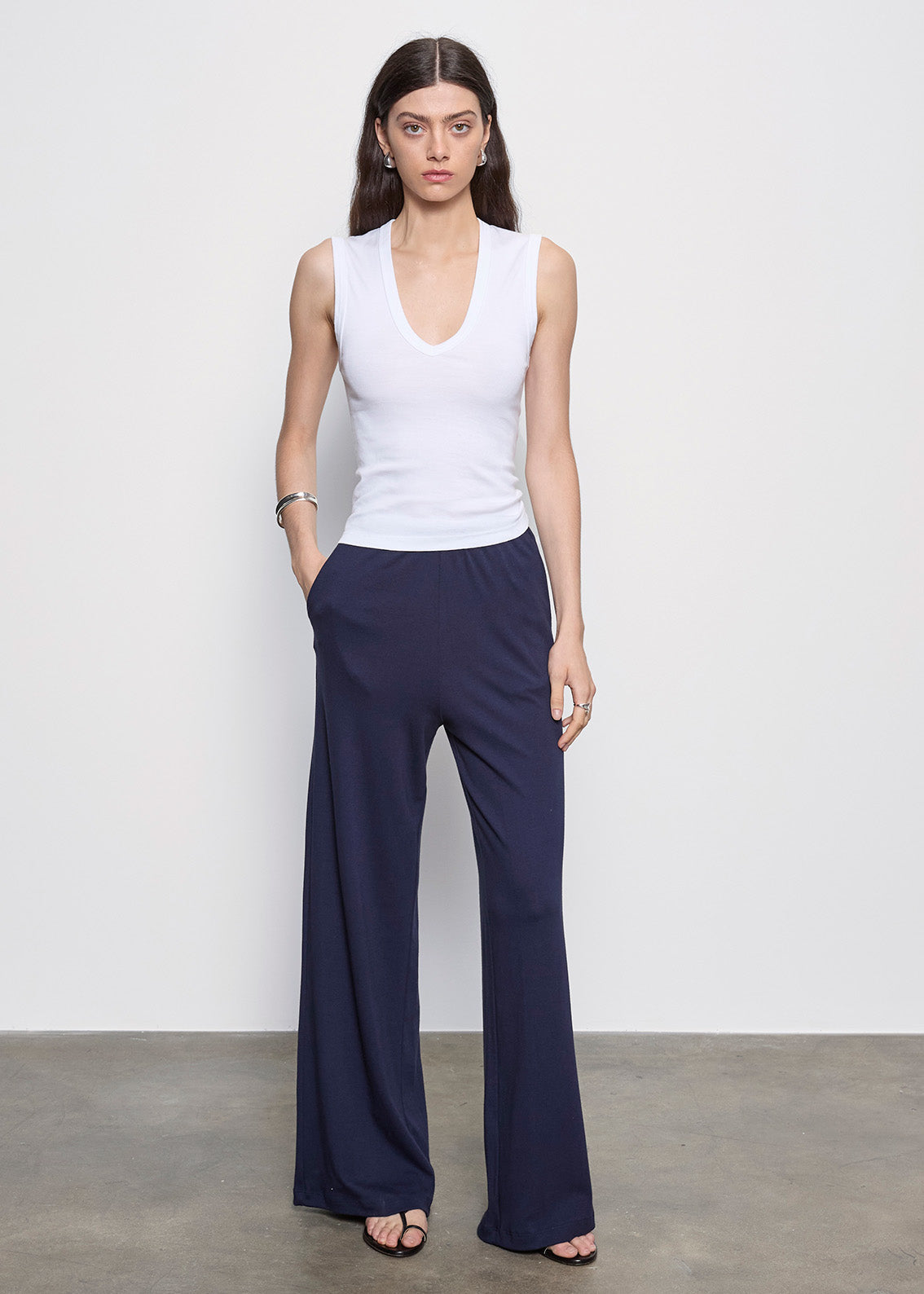 Supima Cotton Sleeveless V | White