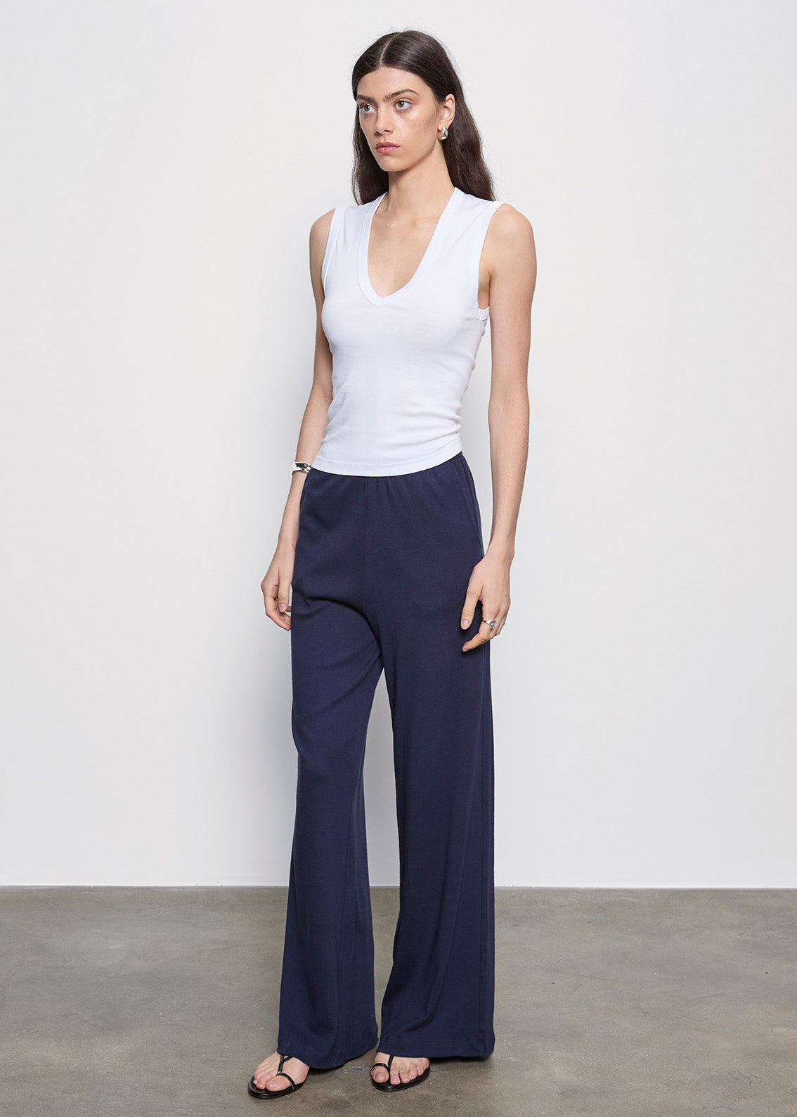 Supima Cotton Sleeveless V | White