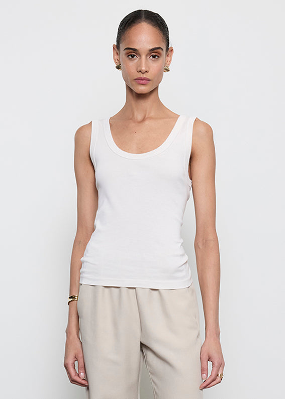 Supima Baby Rib Tank | Pearl Grey