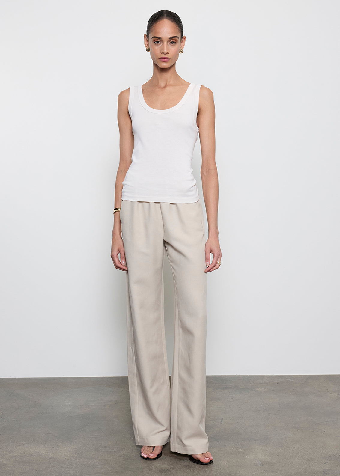 Supima Baby Rib Tank | Pearl Grey