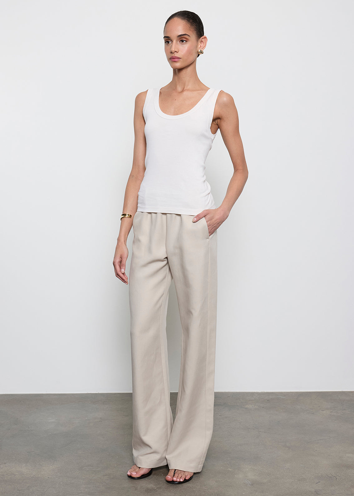 Supima Baby Rib Tank | Pearl Grey