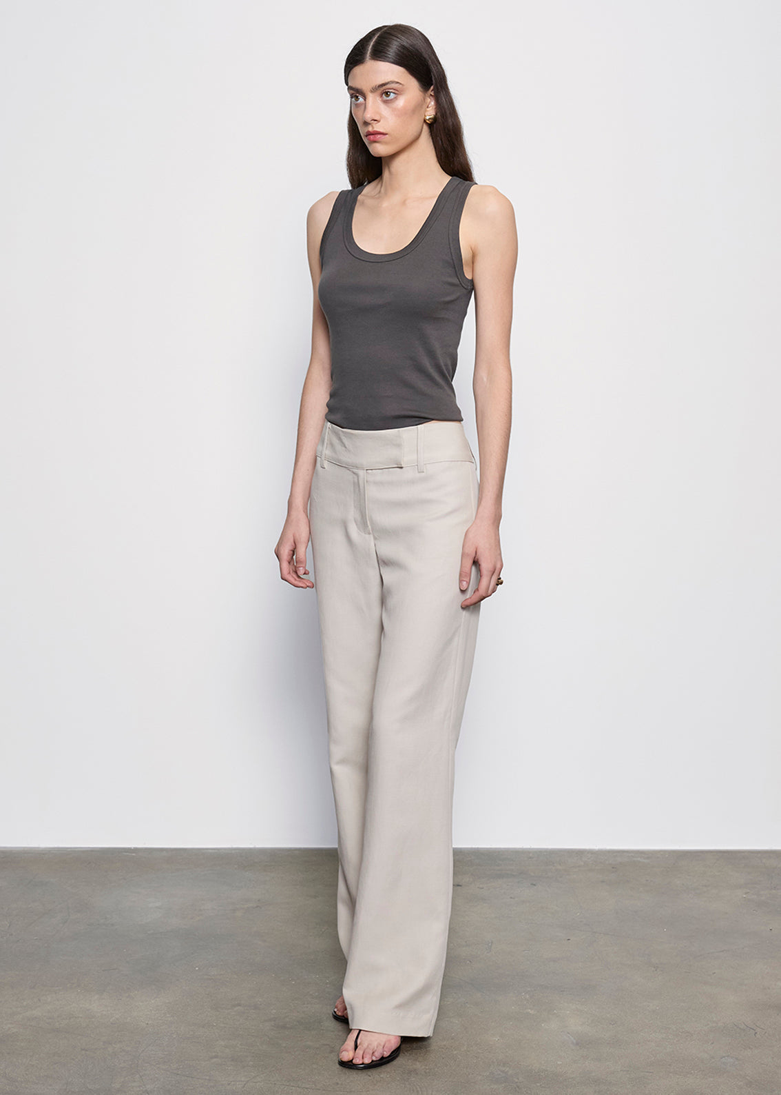 Supima Baby Rib Tank | Slate