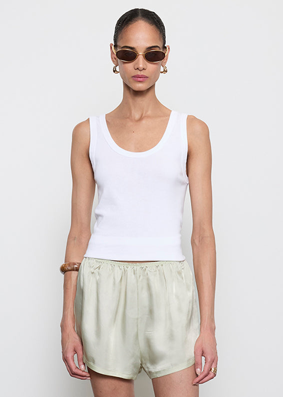 Supima Baby Rib Tank | White