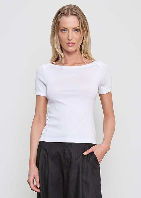 Supima Cotton Bateau Tee | White