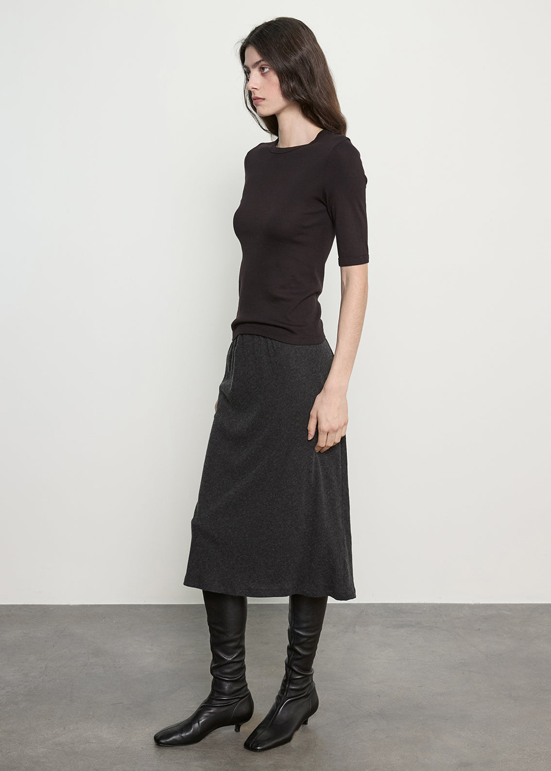 Supima Cotton New Classic Half Sleeve Tee | Black