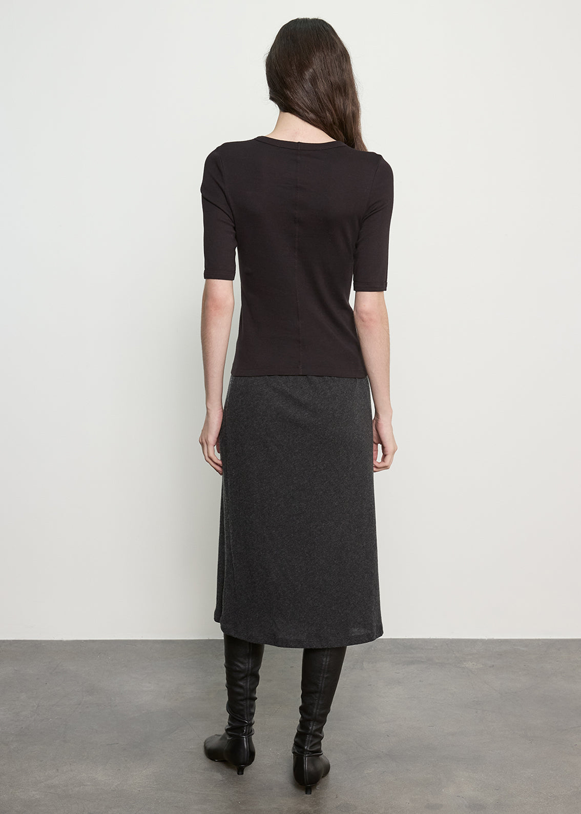 Supima Cotton New Classic Half Sleeve Tee | Black