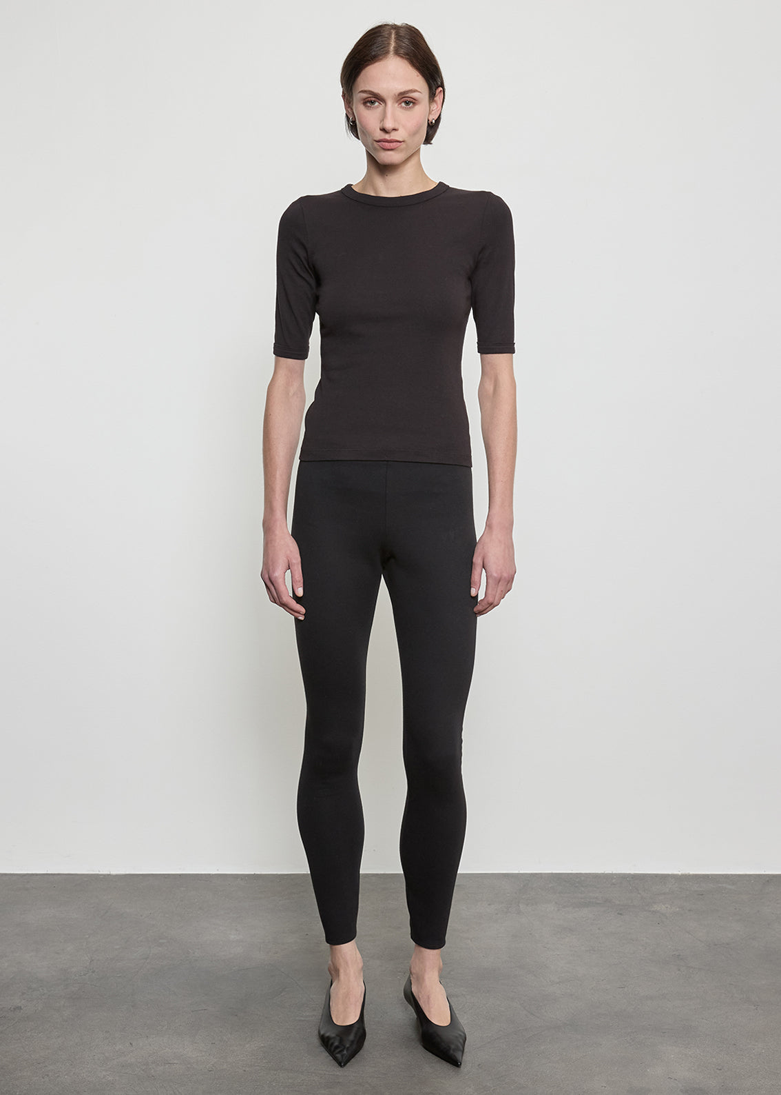 Supima Cotton New Classic Half Sleeve Tee | Black