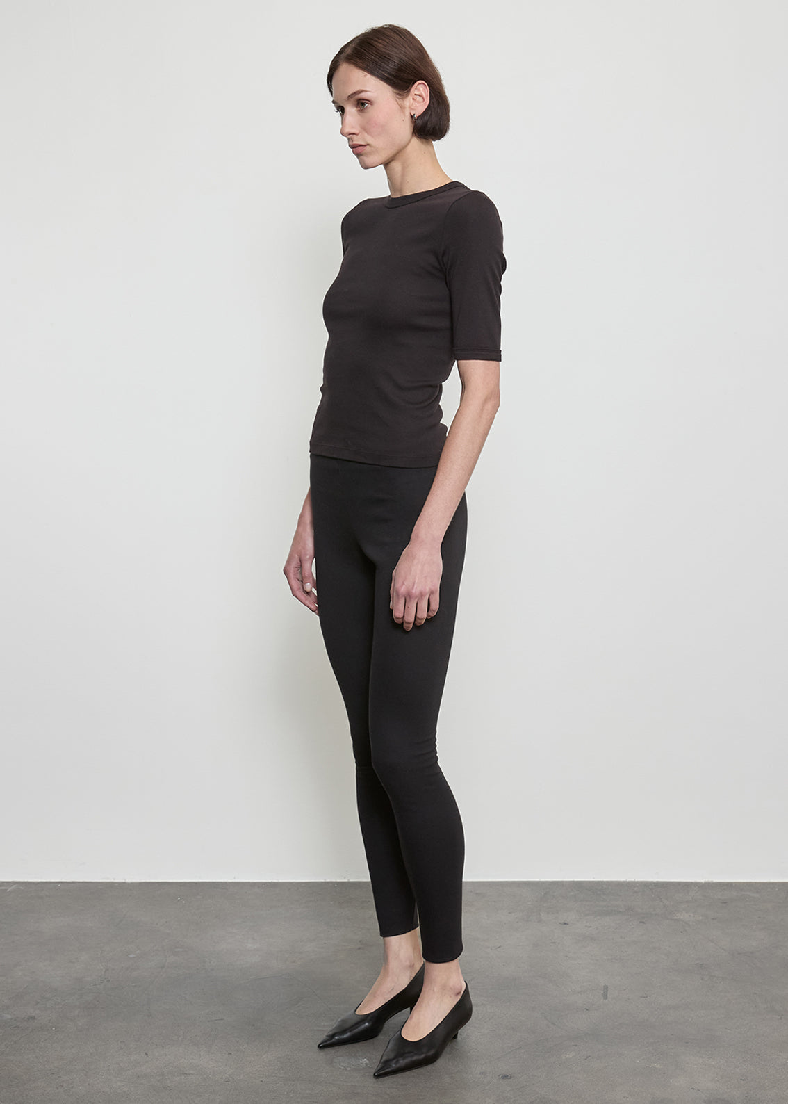 Supima Cotton New Classic Half Sleeve Tee | Black