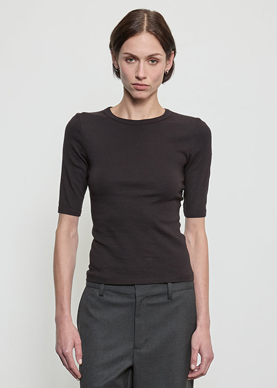 Supima Cotton New Classic Half Sleeve Tee | Black