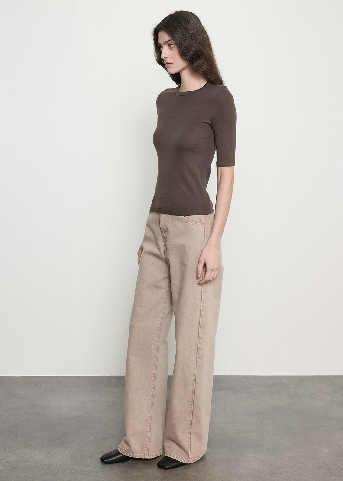 Supima Cotton New Classic Half Sleeve Tee | Espresso