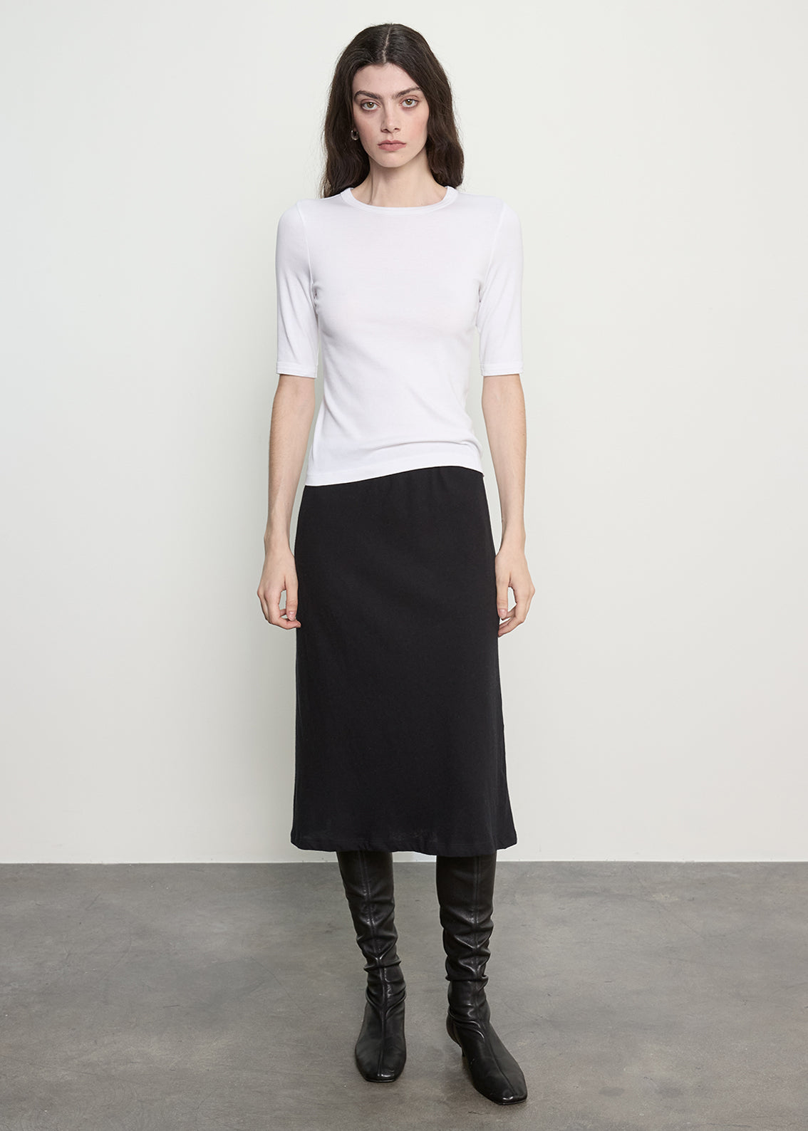 Supima Cotton New Classic Half Sleeve Tee | White