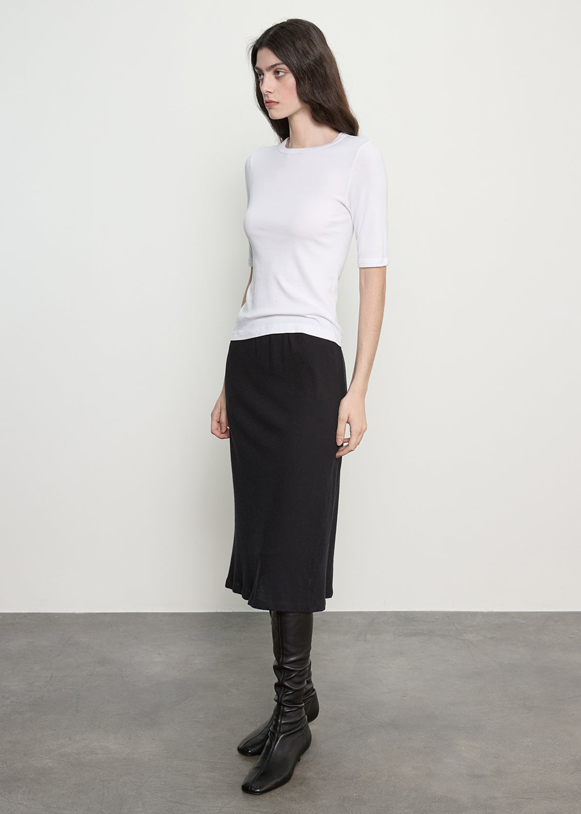 Supima Cotton New Classic Half Sleeve Tee | White