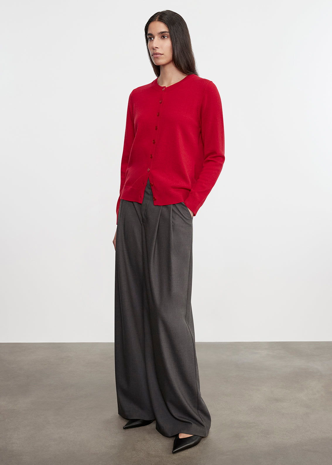 Cashmere Fitted Cardigan | Classic Red