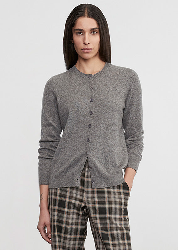 Cashmere Fitted Cardigan | Thunder
