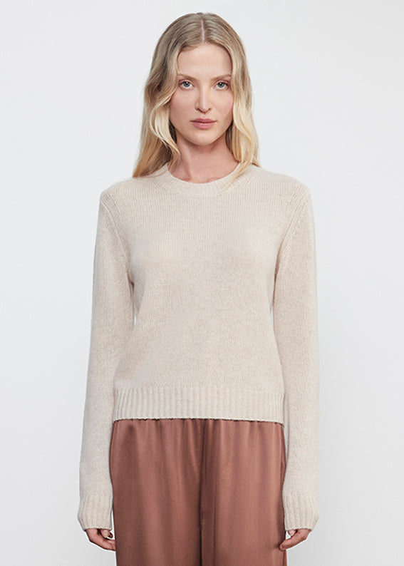 Cashmere Easy L/S Crew | Alabaster