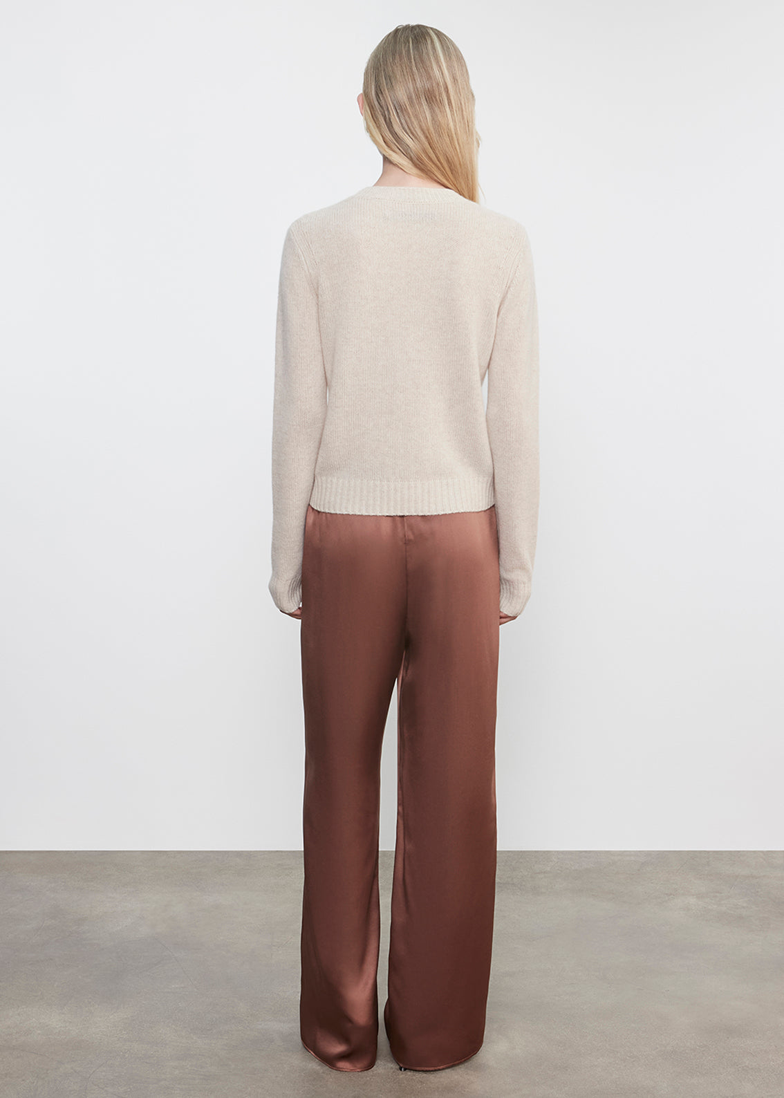 Cashmere Easy L/S Crew | Alabaster