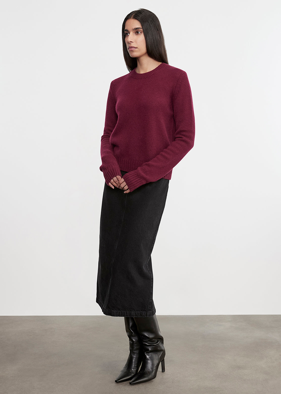 Cashmere Easy L/S Crew | Barolo
