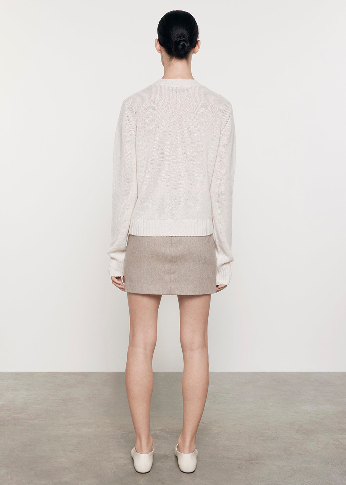 Cashmere Easy L/S Crew | Chalk