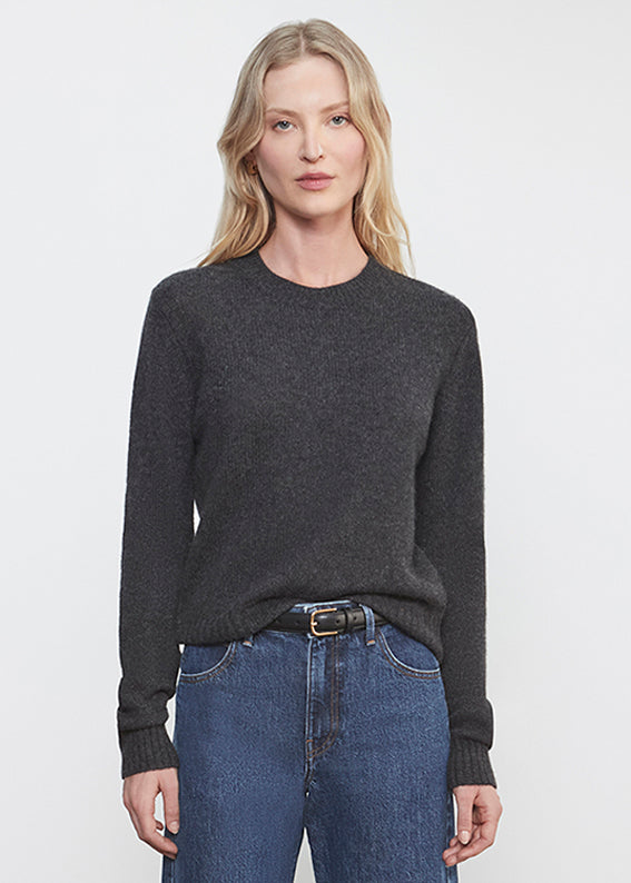 Cashmere Easy L/S Crew | Charcoal