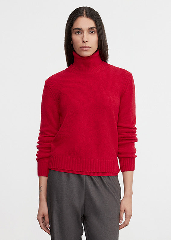 Cashmere Easy L/S Crew | Classic Red
