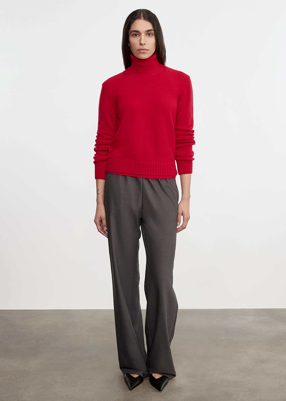 Cashmere Easy L/S Crew | Classic Red
