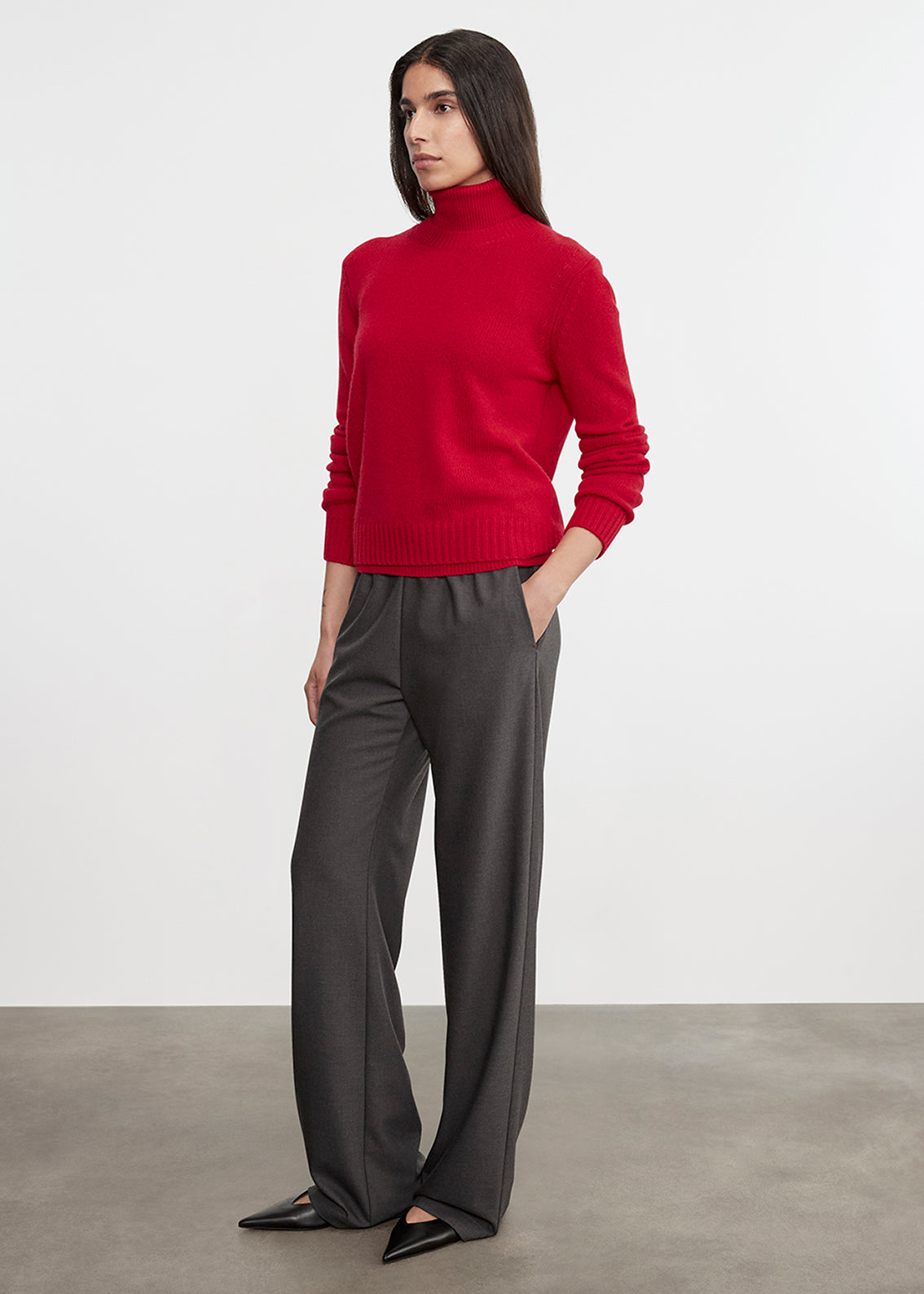 Cashmere Easy L/S Crew | Classic Red