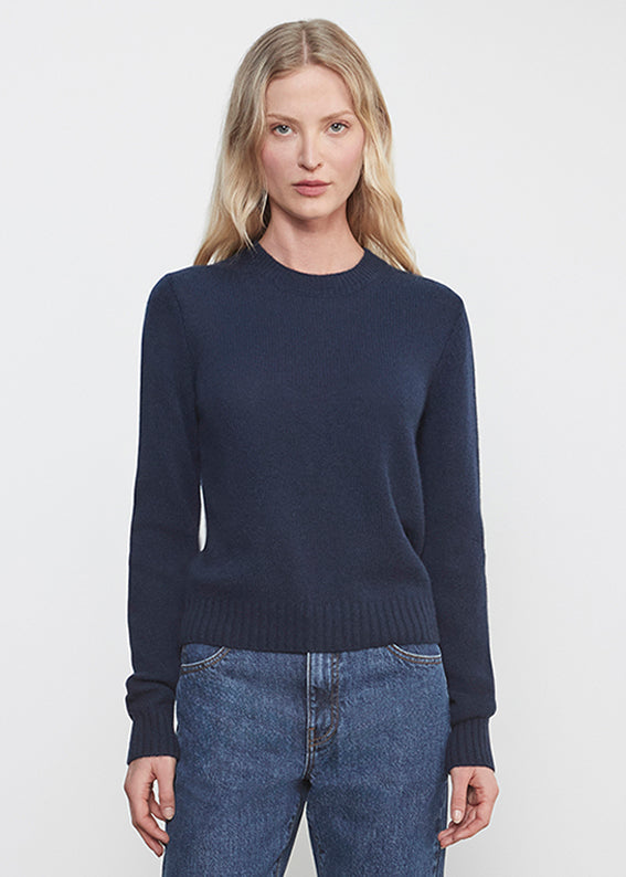 Cashmere Easy L/S Crew | Midnight Blue