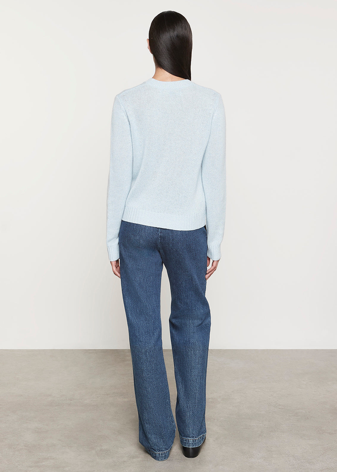 Cashmere Easy L/S Crew | Sky Blue