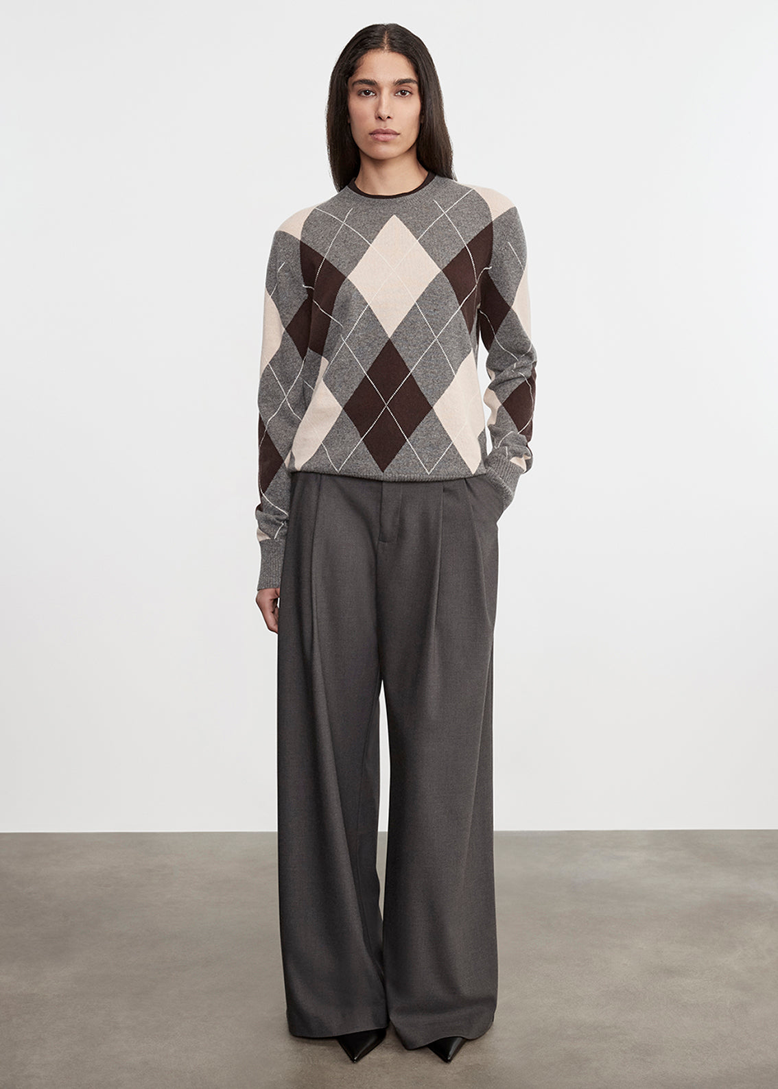 Knit Cashmere Argyle Sweater | Argyle
