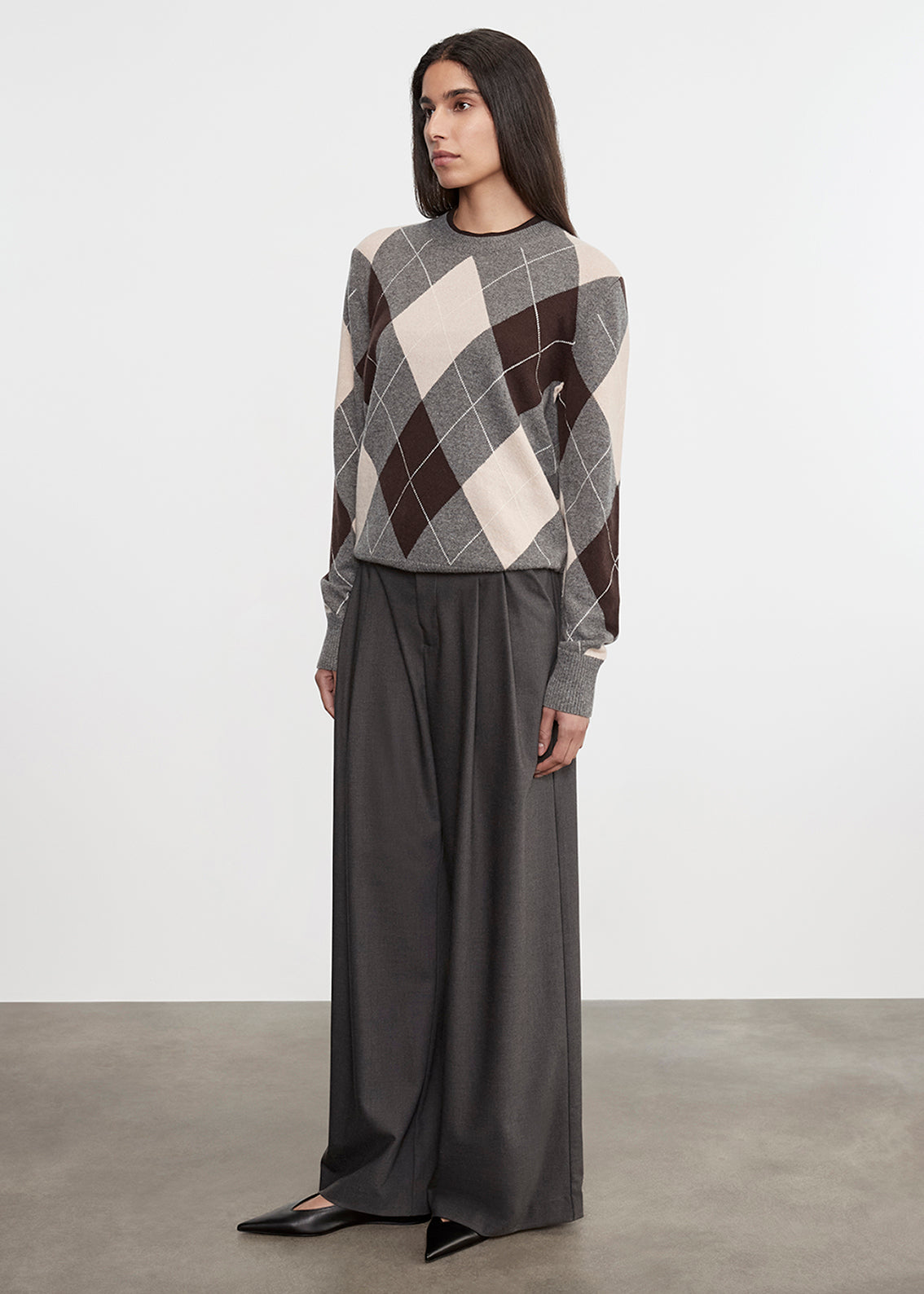 Knit Cashmere Argyle Sweater | Argyle