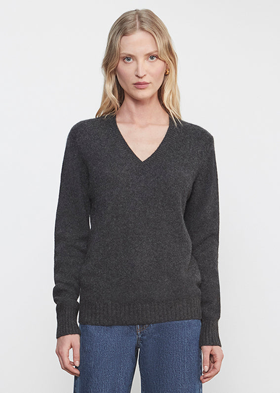 Cashmere V-Neck | Charcoal