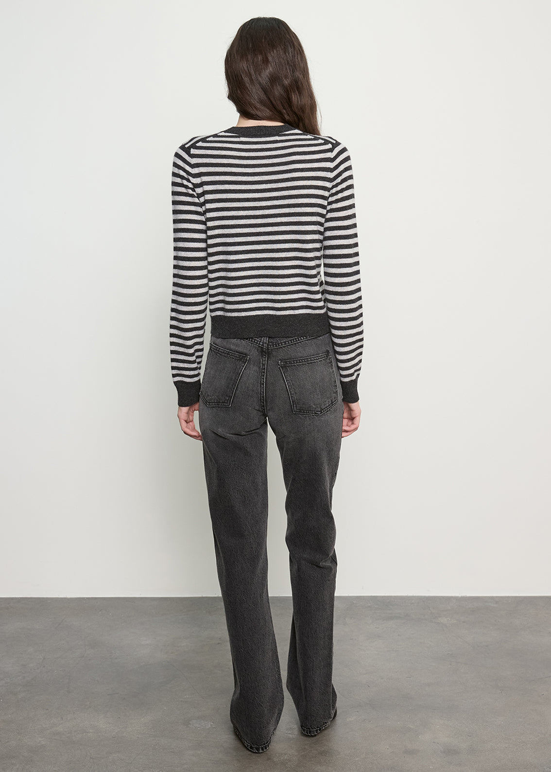 Cashmere Shrunken Cardigan in Classic Stripe | Classic Stripe